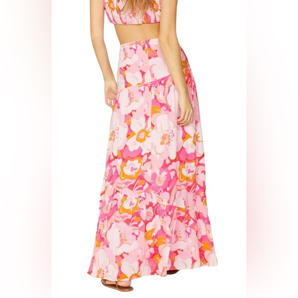 Mink Pink Josie Floral Pink Maxi Skirt Size XS - Picture 2 of 8